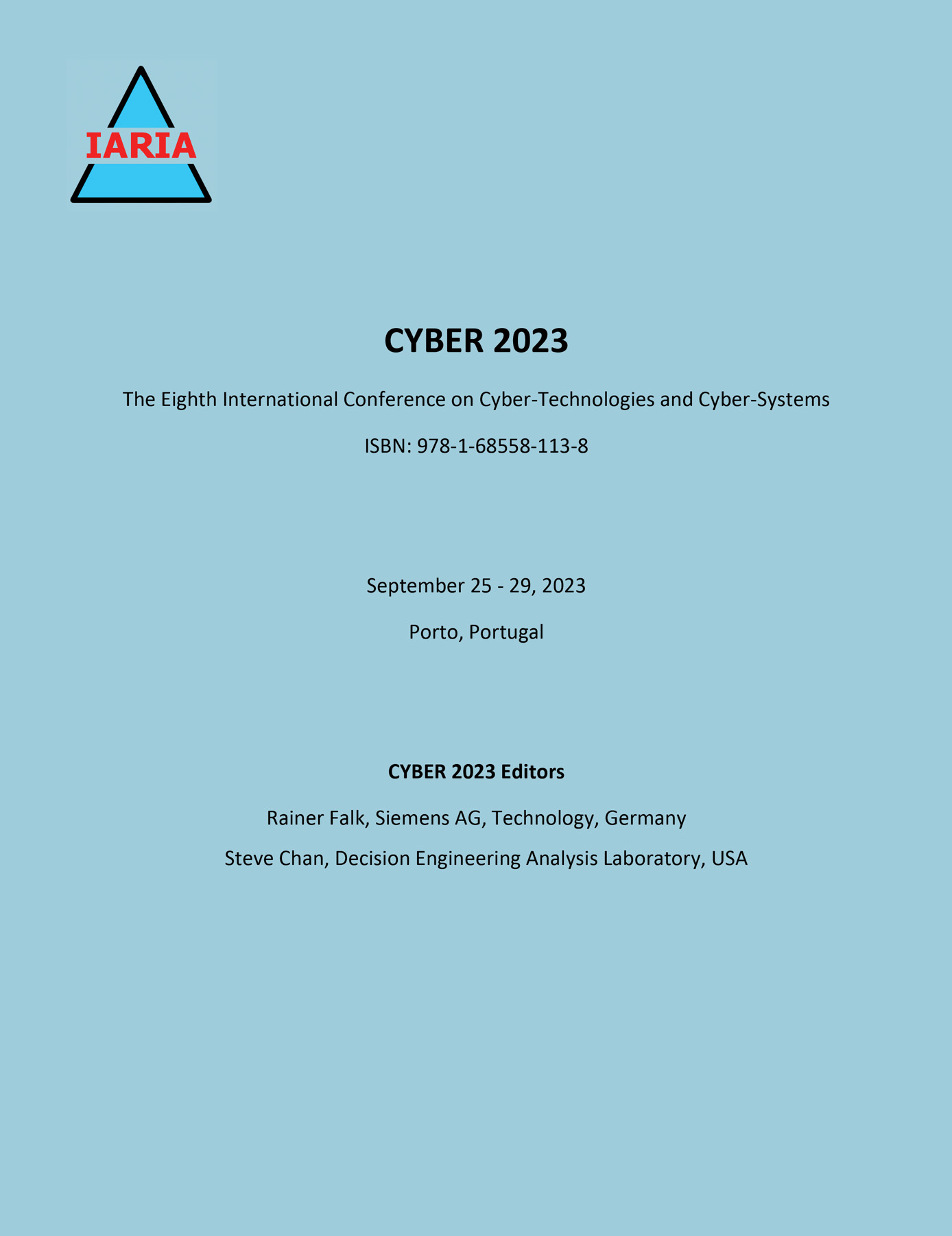 Decision Engineering Analysis Lab Member Steve Chan Publication at IARIA Cyber 2023 